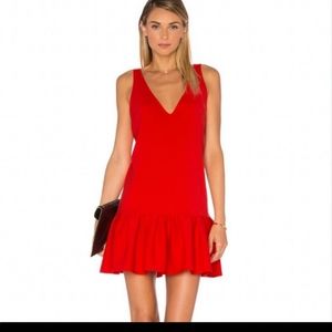 Amanda Uprichard Carrie red tank dress ruffle small s revolve